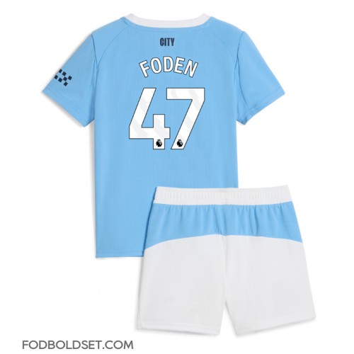 Manchester City Phil Foden #47 Hjemme Trøje Børn 2025-26 Kortærmet (+ Korte bukser)